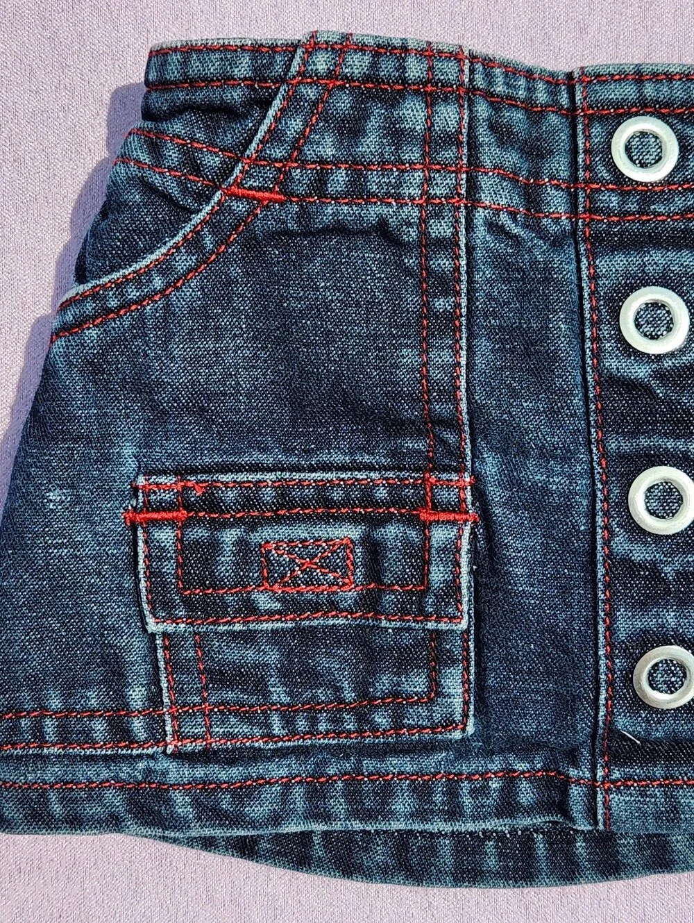 Vintage y2k Baby Girl 0-3m Denim Bloomer Skort Bundle of 2 Hopscotch Old Navy